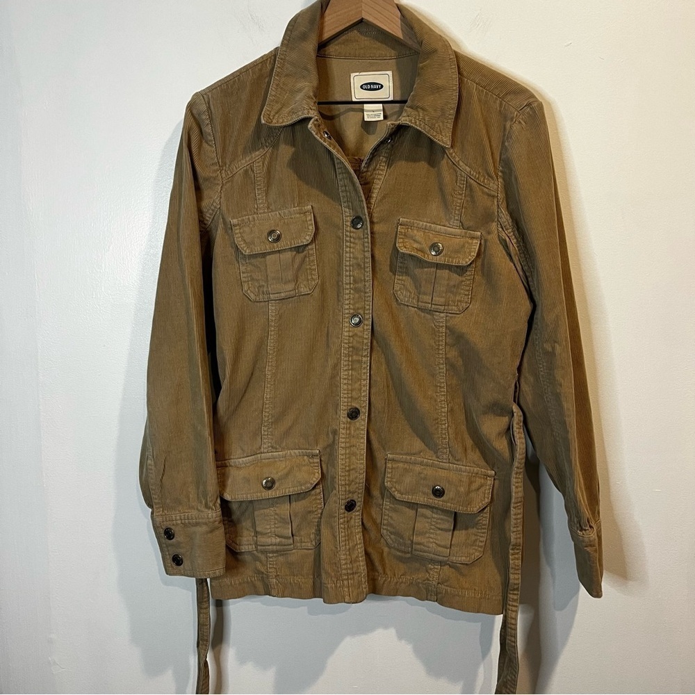 Women’s | Old Navy Brown Utility Jacket with Wrap Belt | Large